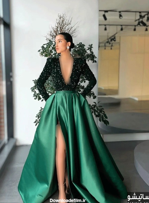 35 مدل لباس مجلسی سبز جدید (تیره و روشن) | ساتیشو