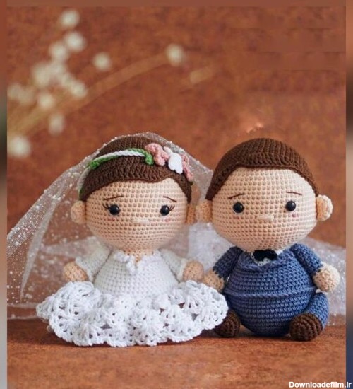 عکس عروسک بافتنی عروس و داماد تپلی