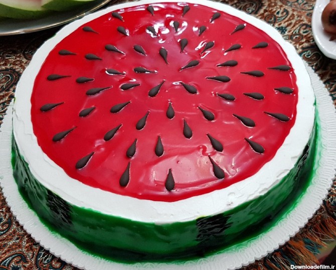 فرارو | آموزش کیک یخچالی با تزیین هندوانه ویژه یلدا