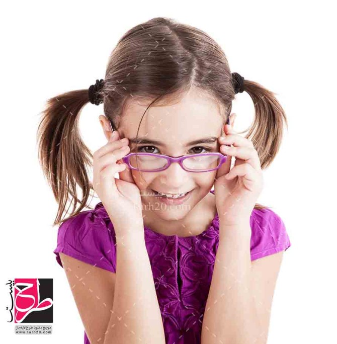 تصویر با کیفیت دختر بچه با عینک - طرح 20