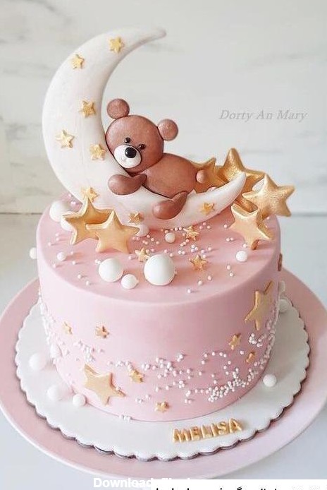 عکس کیک تولد دخترانه خرسی