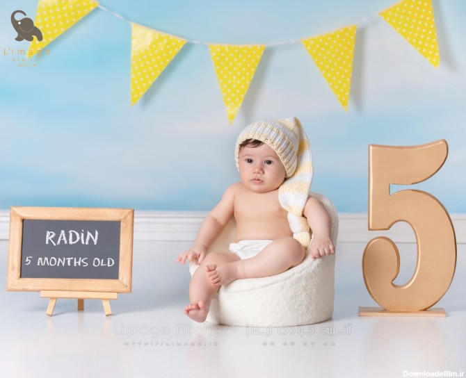 عکاسی کودک سه تا پنج ماهه - آتلیه کودک و بارداری لیماژ