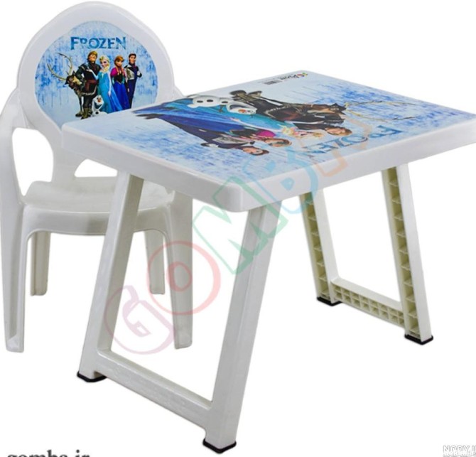 خرید و قیمت میز و صندلی غذاخوری مدل السا تمام پلاستیک طرح دار