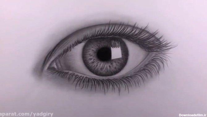 آموزش نقاشی سیاه قلم چشم 2