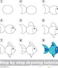 آموزش نقاشی برای کودکان (آموزش مرحله به مرحله نقاشی ماهی)