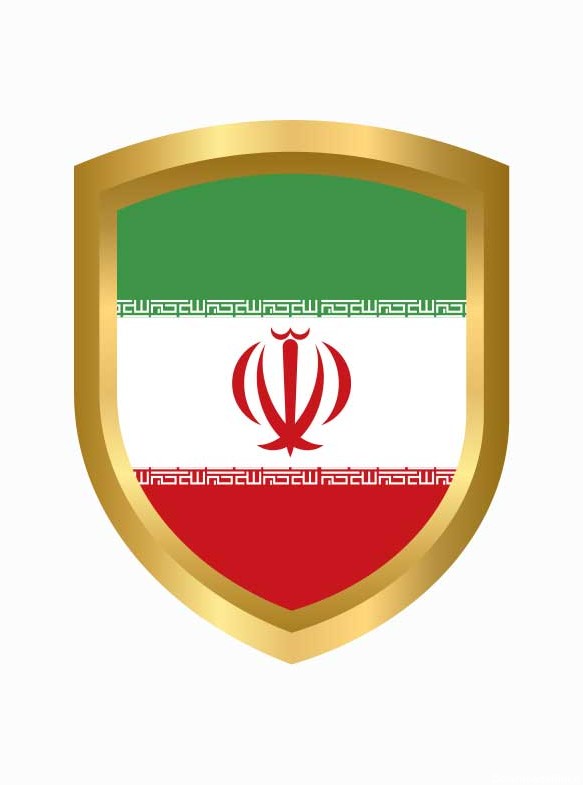 دانلود طرح لایه باز پرچم ایران به شکل سپر