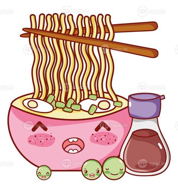 دانلود وکتور کاوائی سوپ رشته فرنگی و نخود غذای کارتون ژاپنی تصویر ...