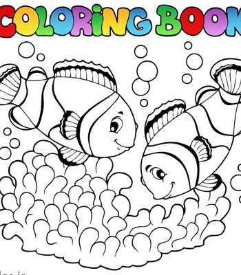 دانلود فایل کارتونی ماهی های دریا بصورت خطی و ساده ، مناسب برای ...