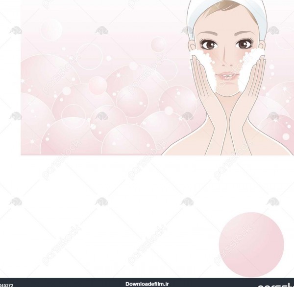 دختر زیبا ، زن آبگرم شستن صورت خود را. مراقبت های عصب صورت ...
