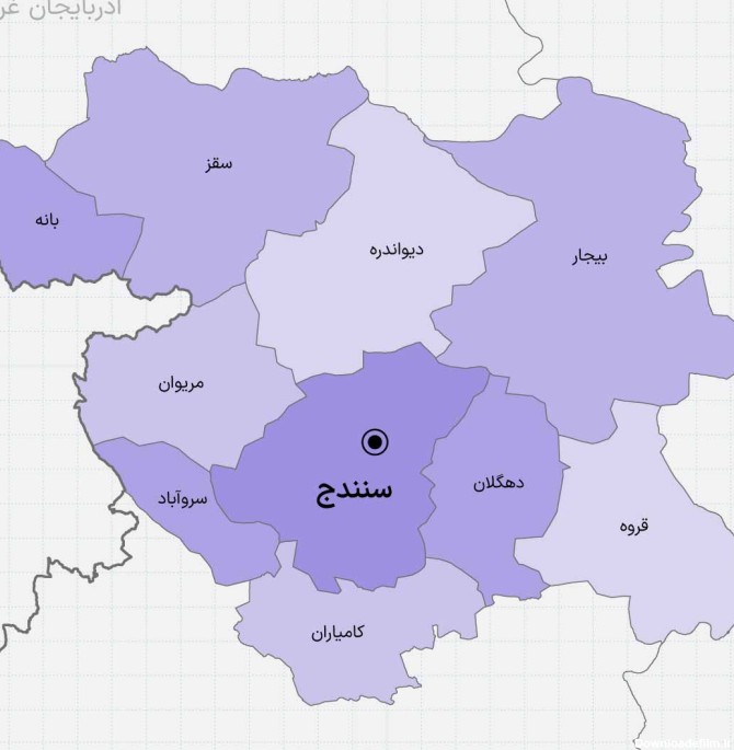 لایه باز نقشه استان کردستان - پیکتور مرجع فروش آثار گرافیکی