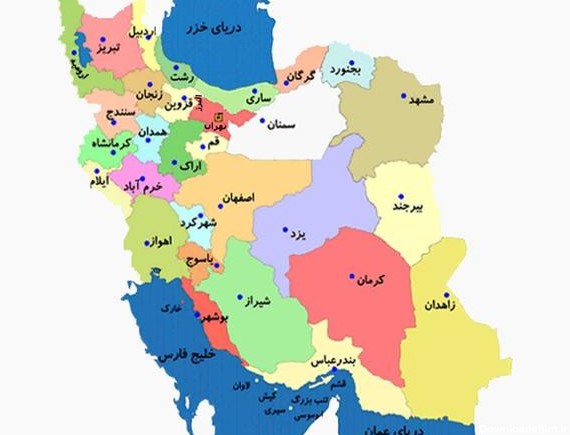 عکس نقشه ایران رنگی - دیجیت باکس - DigitBox