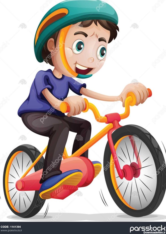 عکس کارتونی پسر دوچرخه سوار