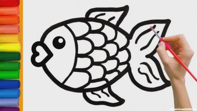 آموزش نقاشی به کودکان - نقاشی ماهی