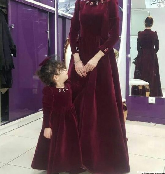 مدل لباس بلند با پارچه مخمل