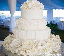 مدل کیک عروسی با تزیین گل رز