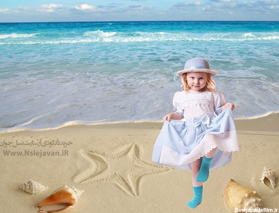 دانلود بک گراند ساحل دریا صدف و ستاره دریایی – سایت نسل جوان