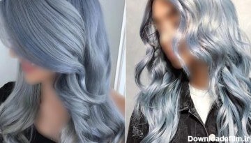 مدل رنگ موی آبی نقره ای