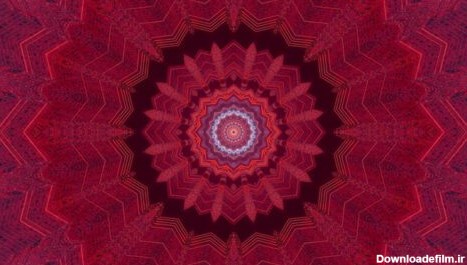 دانلود عکس طرح کلییدوسکوپ سه بعدی گلدار قرمز و آبی برای پس زمینه یا بافت