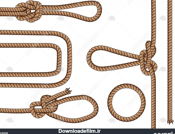 طناب با گره های مختلف قسمت 2 تصویر برداری مجموعه ای بدون درز 1416220