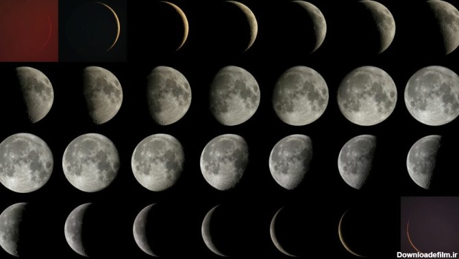 تصاویر ماه در یک ماه قمری — تصویر نجومی ناسا – فرادرس - مجله‌