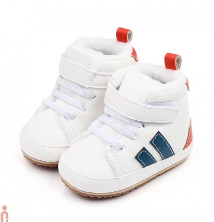کفش اسپرت ساقدار داخل خز نوزاد و کودک وارداتی سفید Baby sport footwear