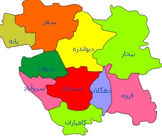 نقشه جی ای اس استان کردستان | شهرسازی آنلاین