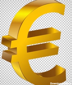 فایل دوربری شده علامت یورو (واحد پول اروپا) طلایی (Transparent Gold Euro PNG Clipart)
