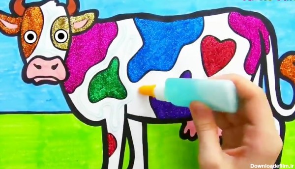 نقاشی و رنگ آمیزی کودکانه: حیوانات نقاشی گاو اکلیلی
