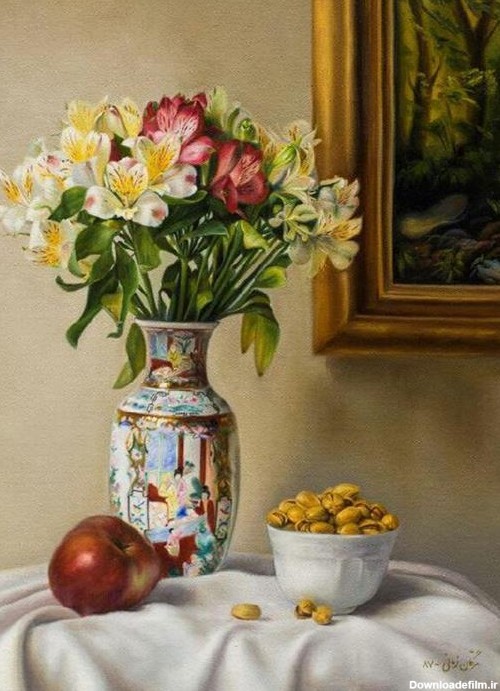 عکس نقاشی گلدان