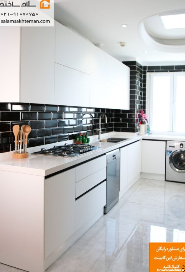 50 مدل کابینت ‌های گلاس سفید، یک آشپزخانه ساده و درخشان | سلام ساختمان