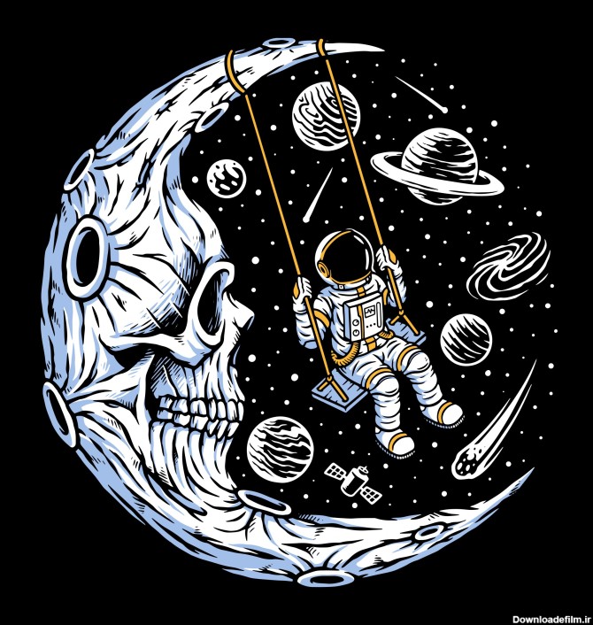 مارکت‌اینجا – تصویر گرافیکی فضانورد روی ماه