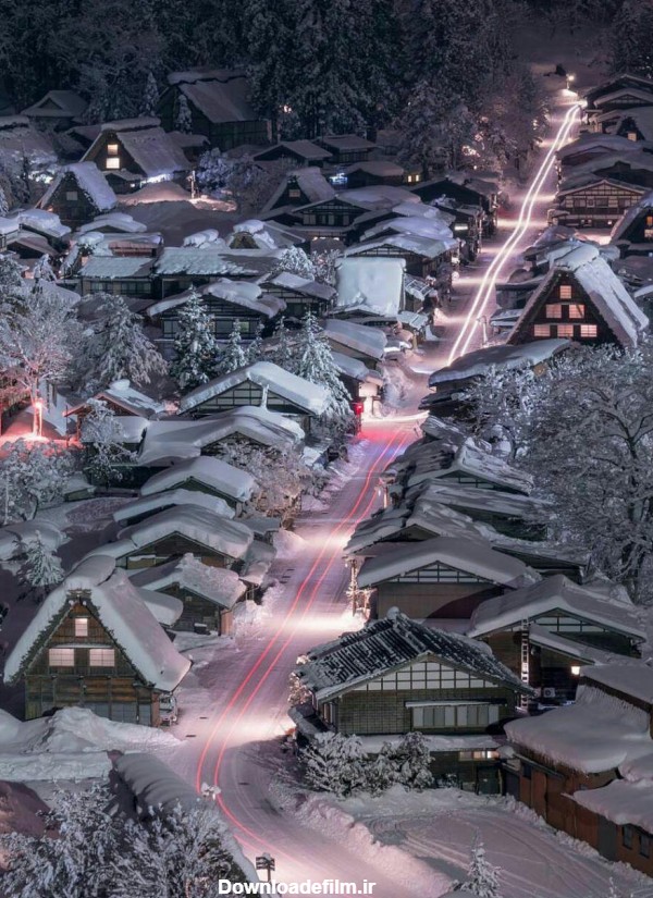 تصویری زیبا از زمستان حیرت انگیز شهر گیفوی ژاپن