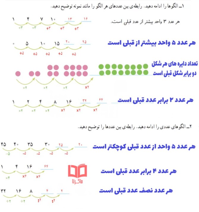 عکس صفحه ۸ ریاضی چهارم