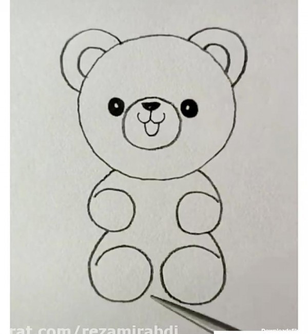 عکس نقاشی خرس کودکانه