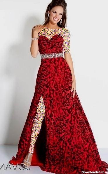 مدل های لباس مجلسی قرمز و مشکی ۲۰۱۶