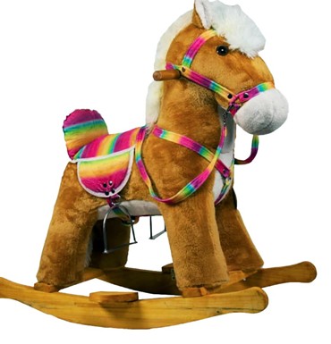 راکر اسب کودک چوبی قهوه ای روشن -اسباب بازی