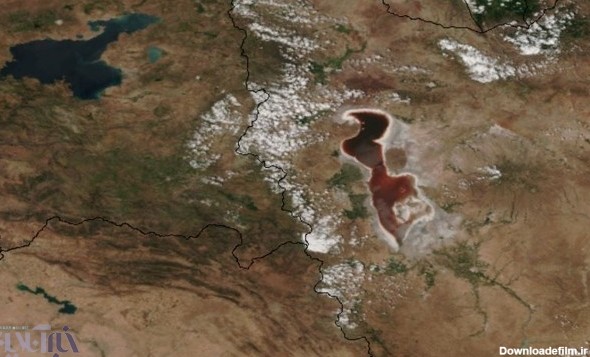 تازه ترین عکس های ماهواره ای ناسا از دریاچه ارومیه/ قرمز شدن امید ...