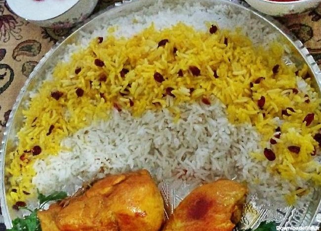 عکس غذا با مرغ و برنج