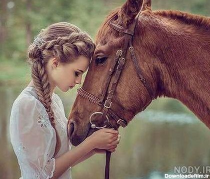 عکس پروفایل اسب و دختر