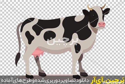 Borchin-ir-cow cartoon-flat-design-farm-animal-collection عکس گاو png2