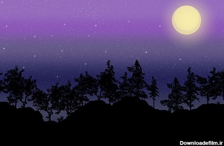 عکس ماه و ستاره فانتزی در شب