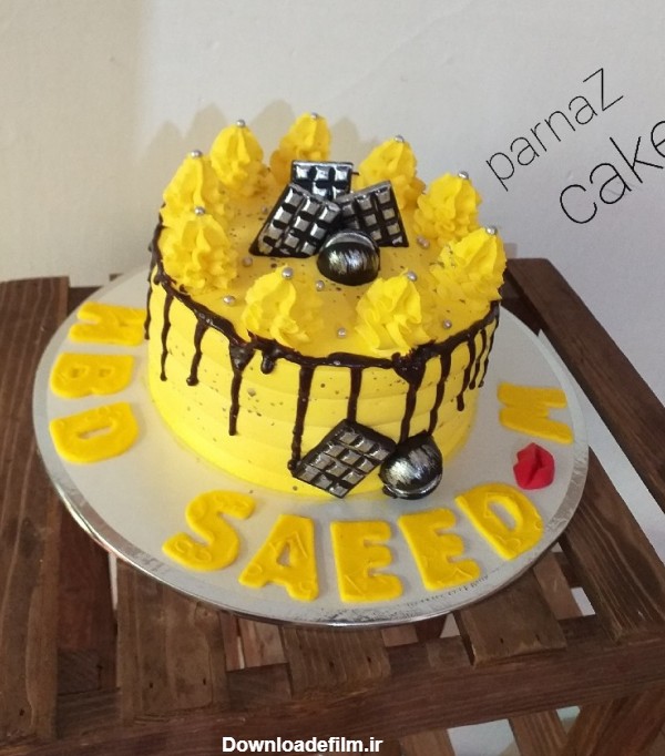 عکس کیک تولد دخترانه رنگ زرد