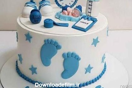 عکس کیک تولد نوزاد پسر