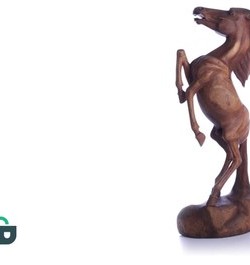 خرید و قیمت مجسمه چوبی اسب ایستاده روی دو پا | ترب