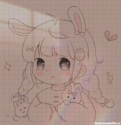 ایده نقاشی دختر چیبی خرگوشی