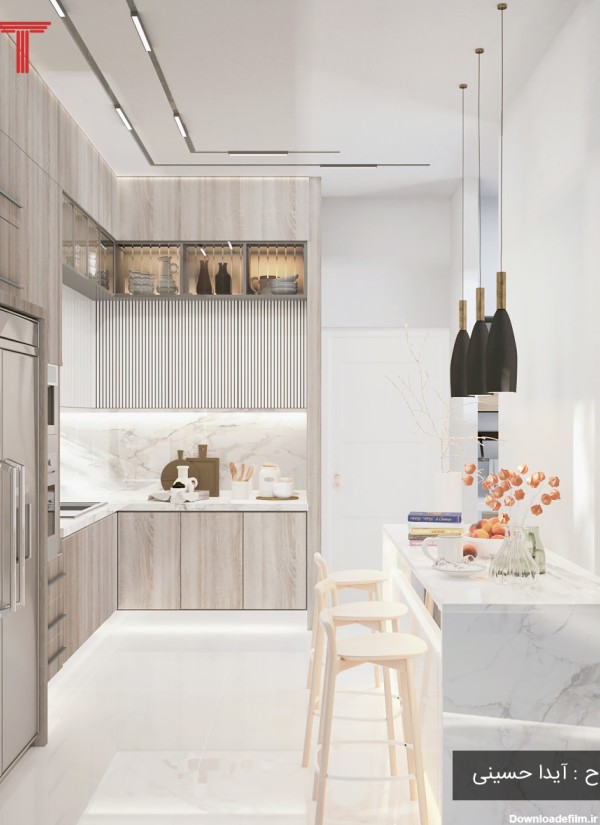 طراحی آشپزخانه در طراحی ویلا مدرن