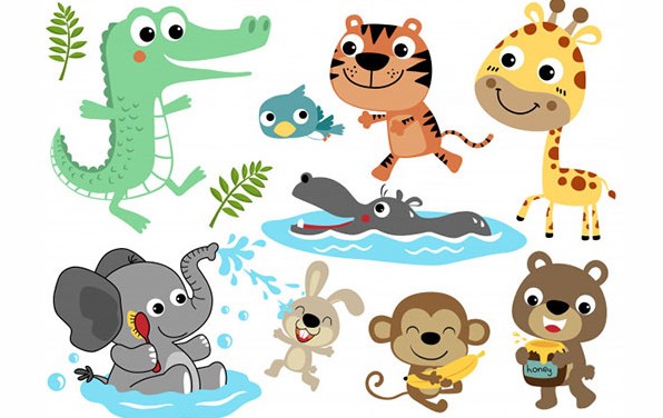 مجموعه کاراکتر کارتونی حیوانات بامزه - Vector set of funny animals ...