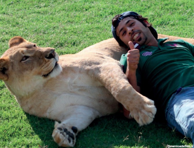 فرارو | (ویدئو) دوستی عجیب مرد اماراتی با حیوانات وحشی