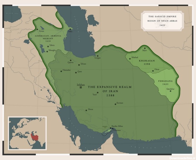 تصویر/ نقشه ایران عصر صفوی در حدود ۴۰۰ سال پیش