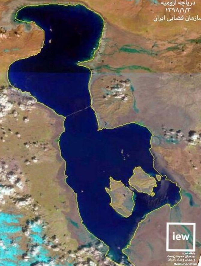 جدیدترین تصویر ماهواره‌ای از دریاچه ارومیه